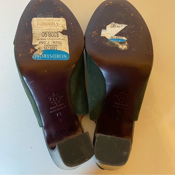 Nanette Lapore Coquette French Maid Forest Green Suede Slingback Bootie 7 1/2 - Picture 10 of 16